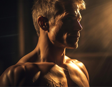 Athlete preparing for peptide therapy