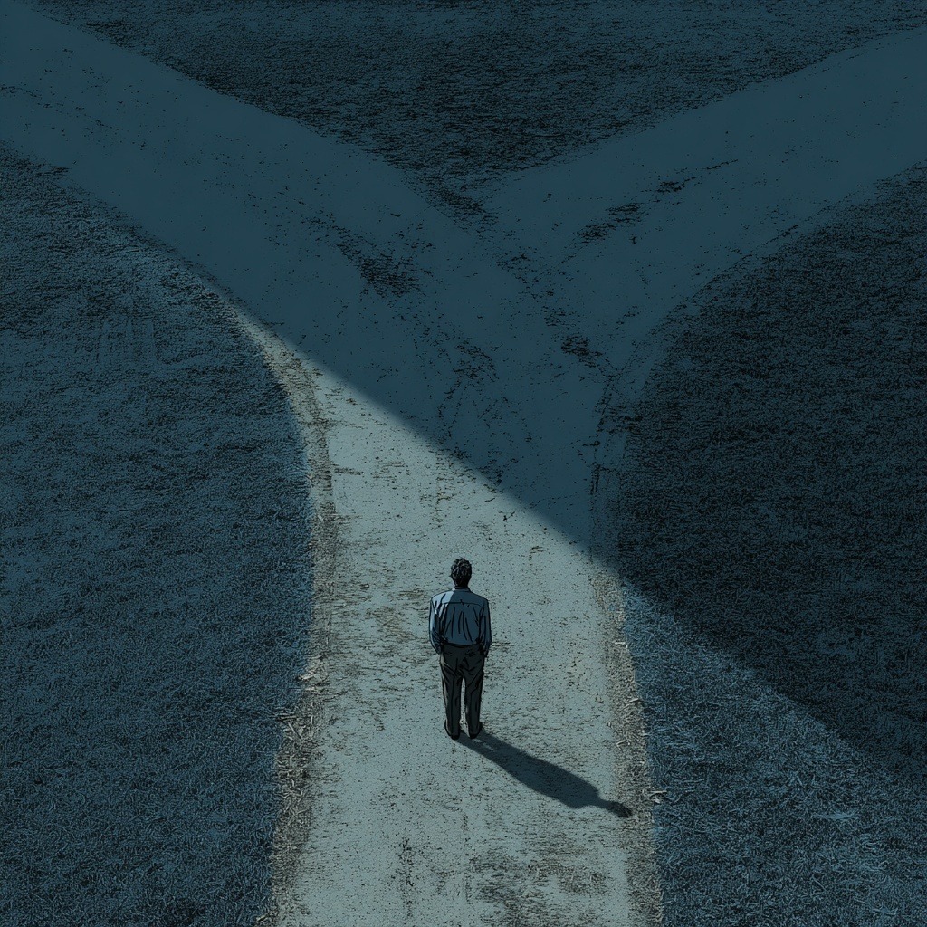 illustration of 2 paths to choose