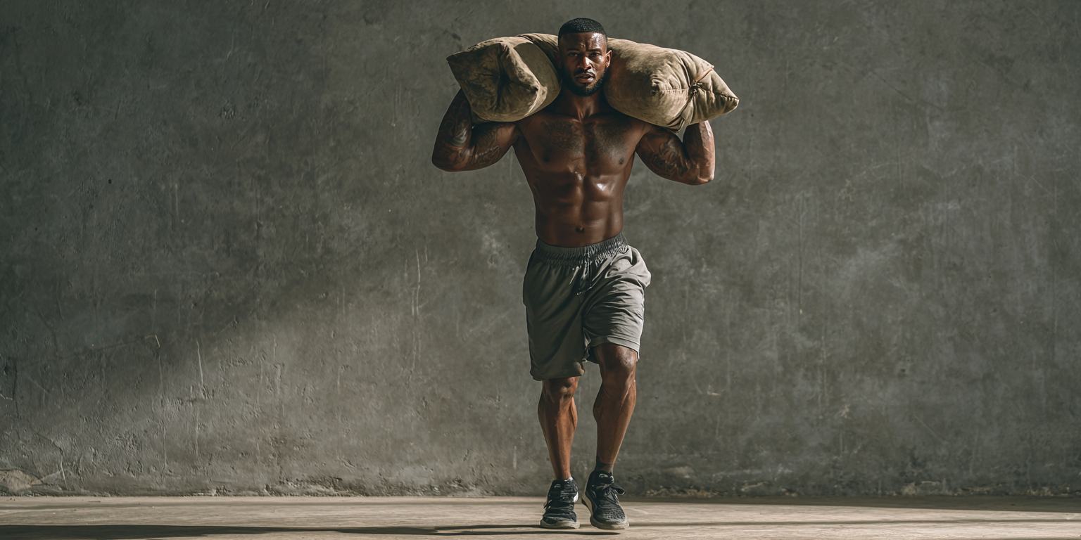 gymgoer-sandbag carry