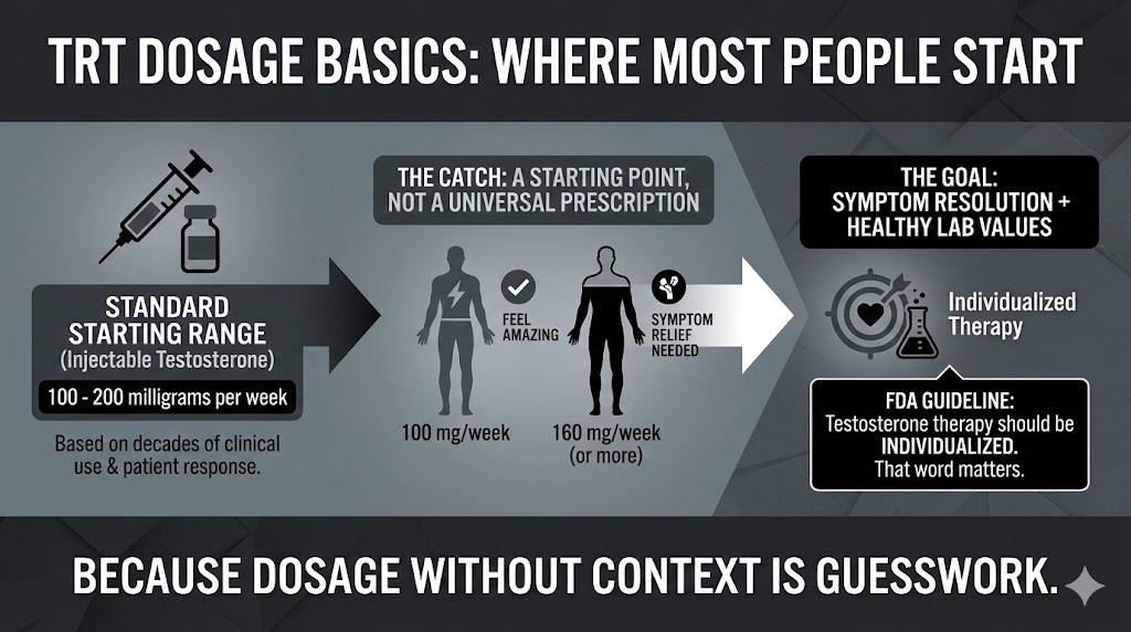 infographic showing trt dosage basics