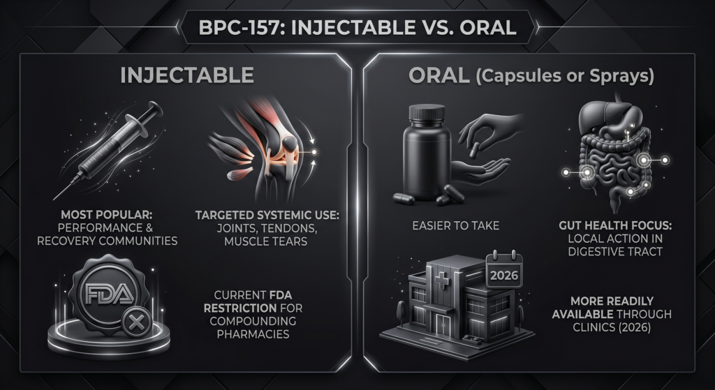 bpc-157 injectables vs orals