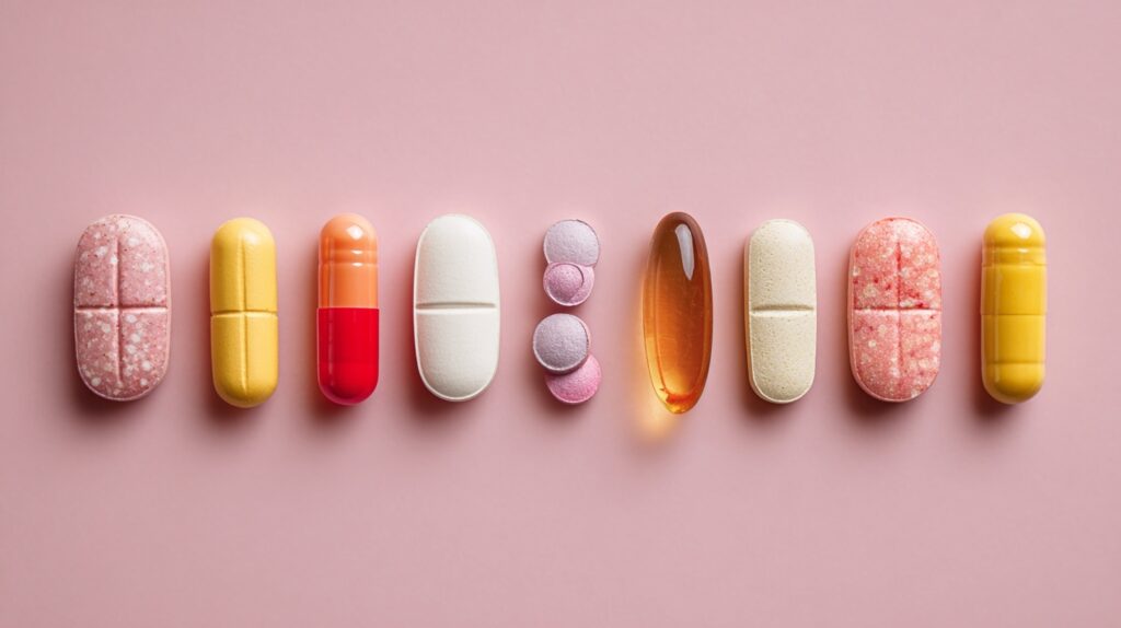 Prescription pills laid out