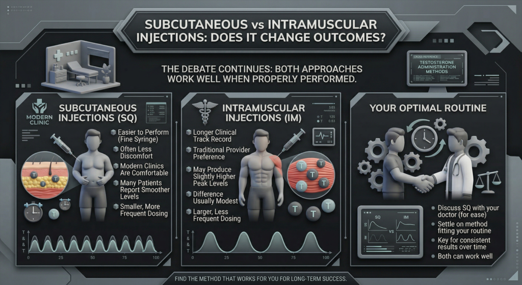 Subcutaneous vs intramuscular testosterone injections comparison