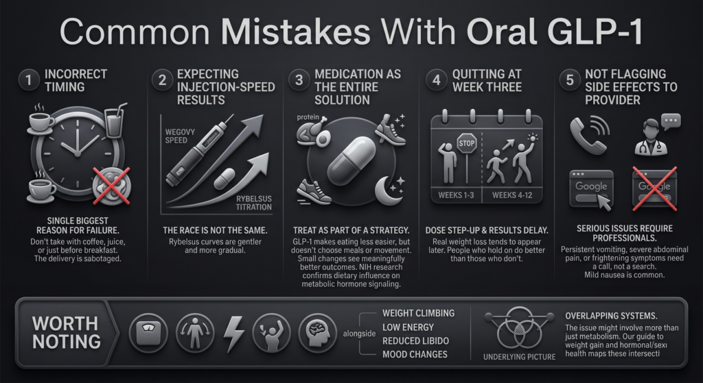 Common mistakes with oral GLP-1 infographic